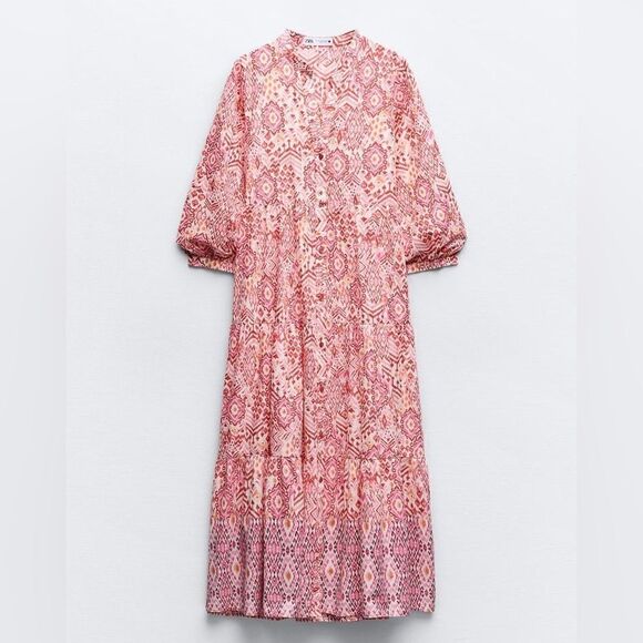 ZARA PRINTED TIERED DRESS - Picture 5 of 7